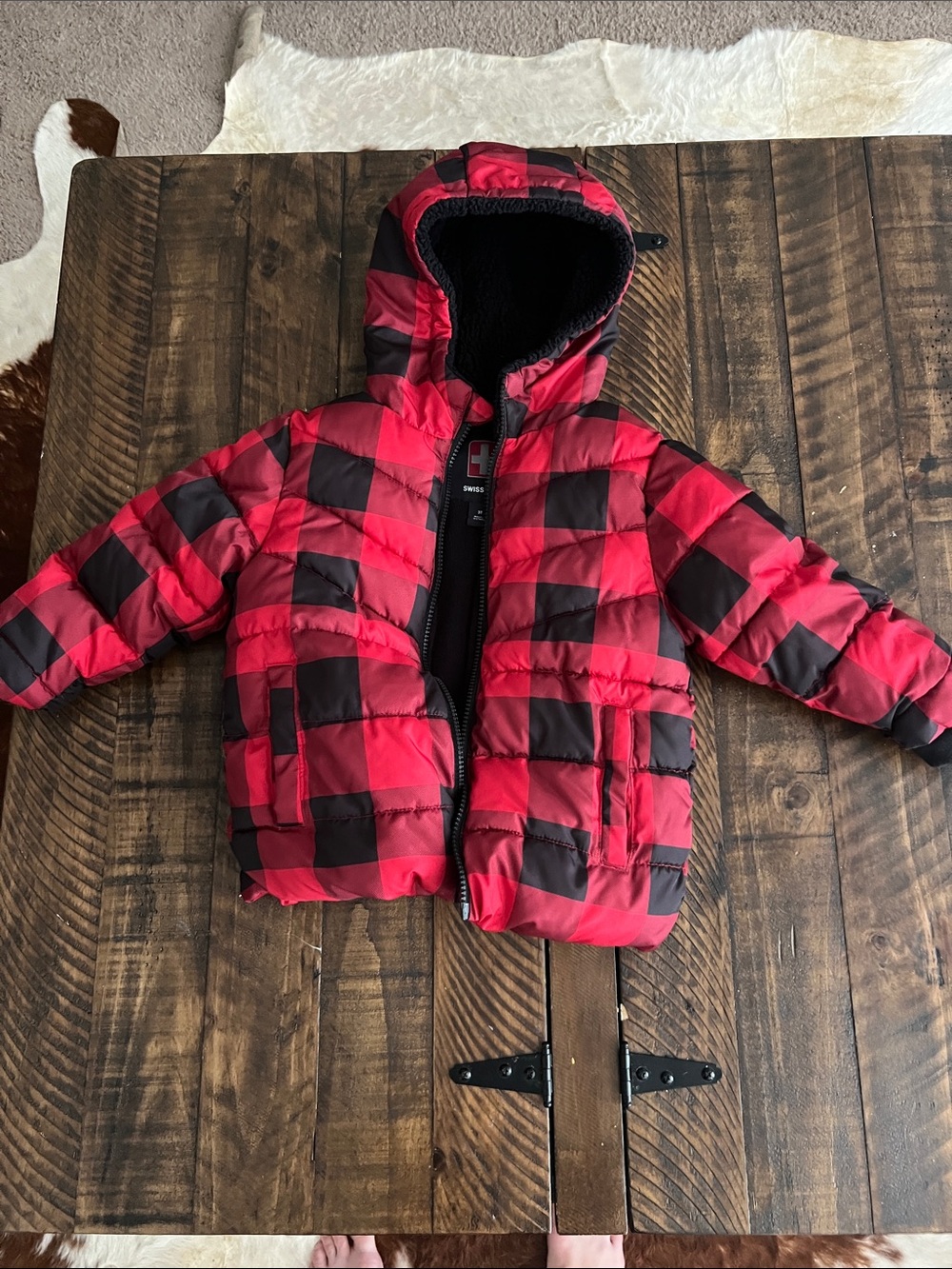 Swiss Tech Black Fleece Jacket with Red Logo